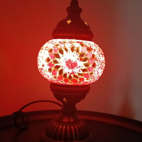 Table lamp like new, handmade in traditional Turkish mosaic style