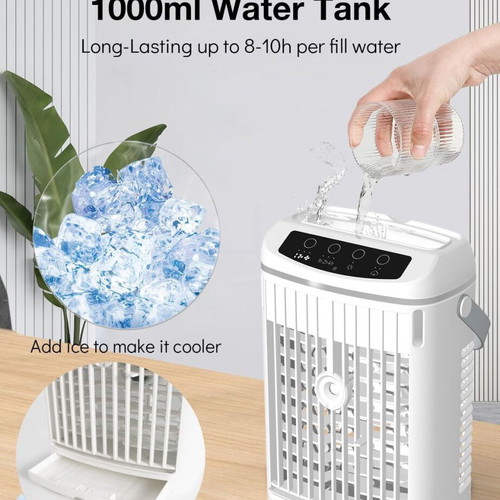 Portable 4-in-1 Air Conditioner with Water Fan, 3 Speeds and Night Light New