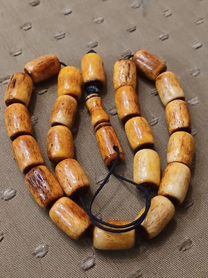 Worry beads used, genuine camel bone, 22 beads