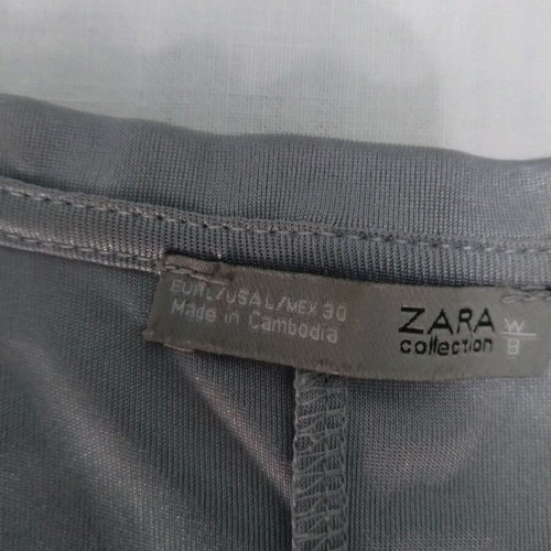 Women's blouse silver shiny satin, size L