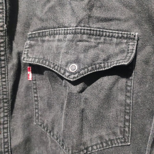 Black denim shirt like new, size L/XL