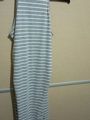 Maternity dress like new, elastic fabric, white and gray
