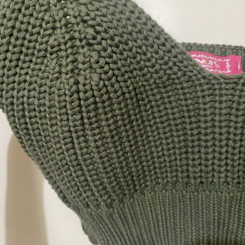 Pinup Women Chunky Knit Crop Top olive green like new