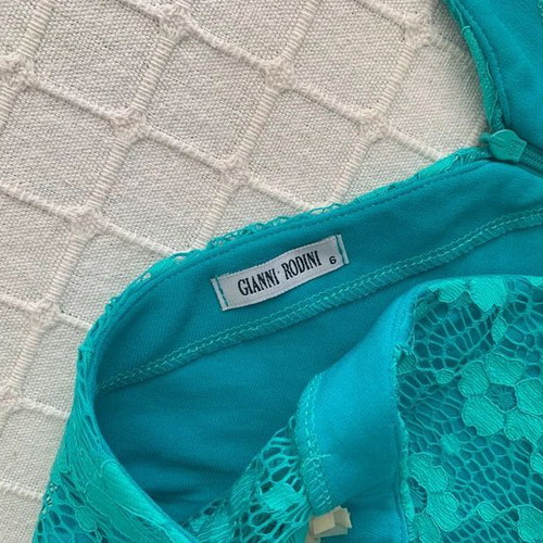 Gianni Rodini dress XL like new, green turquoise