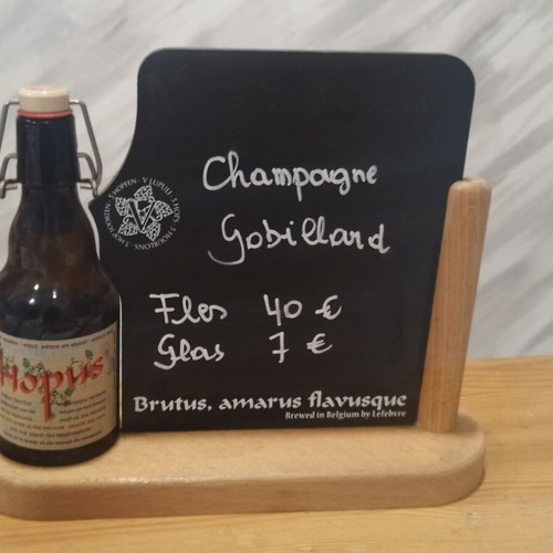 Promotional menu for establishment new with beer bottle