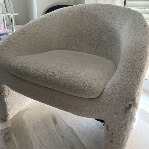 Armchair used, sheepskin, medium condition