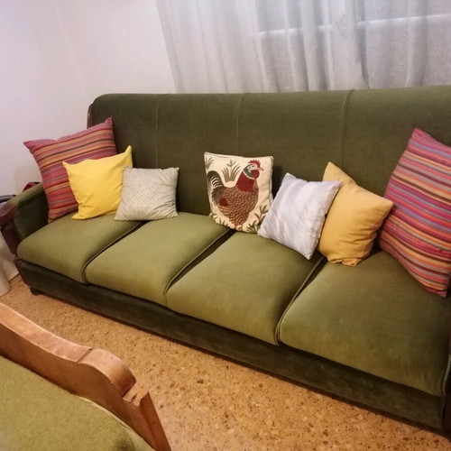 Four-seater sofa used, convertible to bed