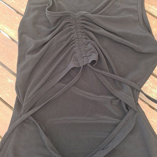 Black tight short dress with belly cutout like new