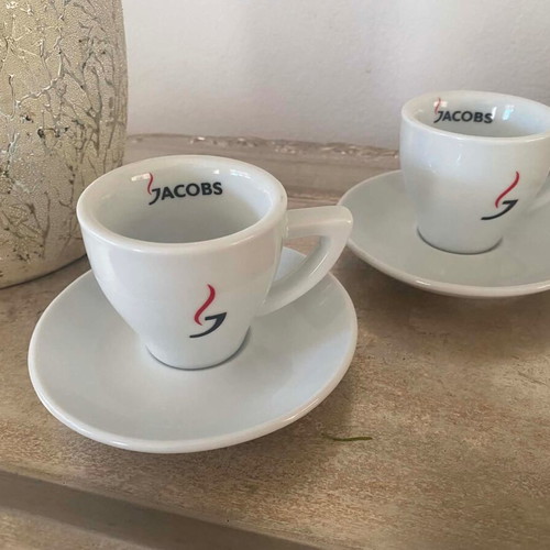 Jacobs collectible espresso coffee cups set of 2 like new