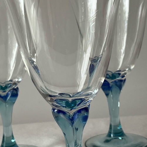 Vintage Arc France Reflet Marine Glasses set of 4 used