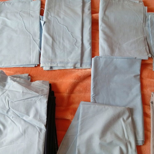 Fabric pack new, 7 blue and 1 grey for shirts or other uses
