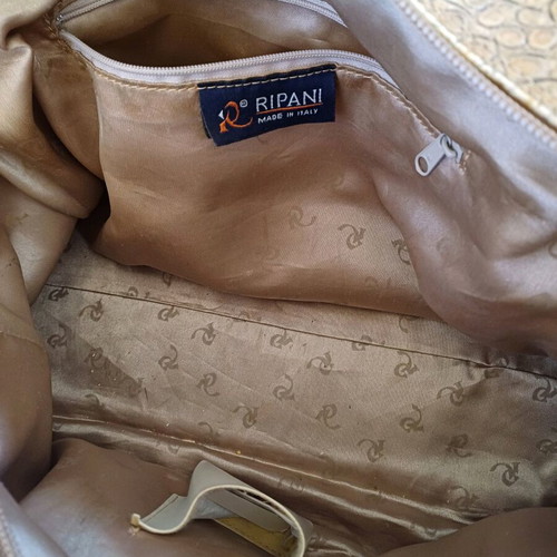 Ripani women's bag used, leather croco beige shoulder