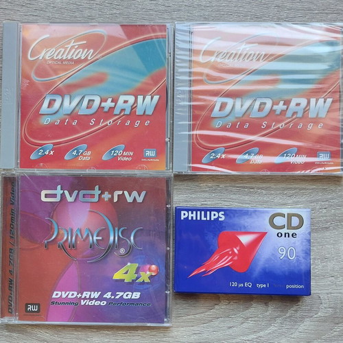 DVD+RW and Philips CD One 90 sealed pack of 4