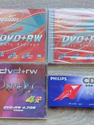 DVD+RW and Philips CD One 90 sealed pack of 4