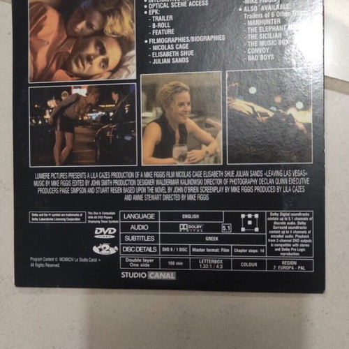 Leaving Las Vegas DVD used, foreign cinema, Nicolas Cage