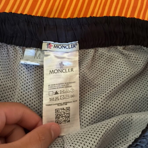 Moncler swimwear used, black, size M with hole in pocket