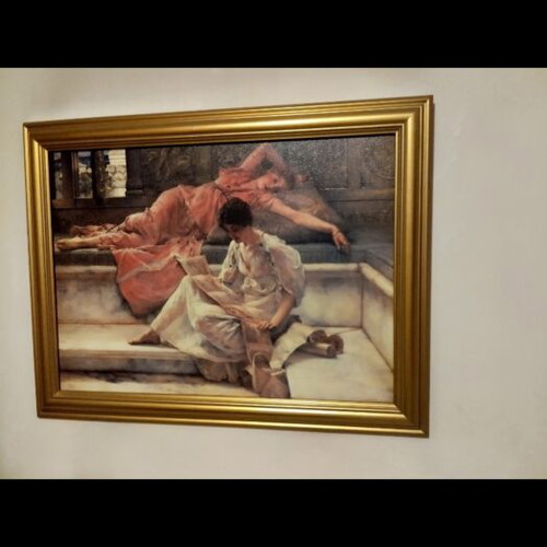Canvas painting like new with golden frame