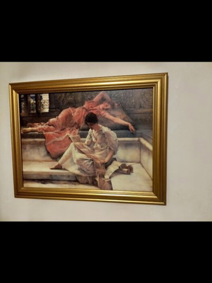 Canvas painting like new with golden frame