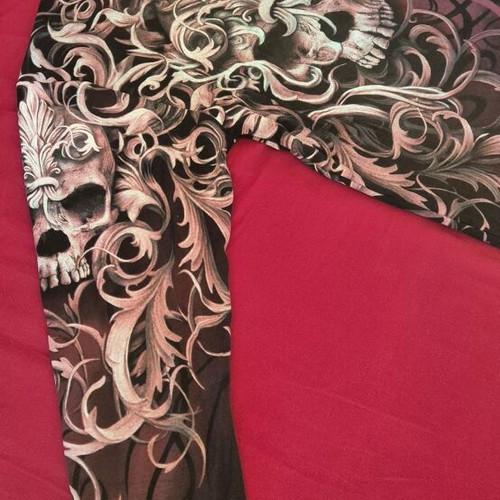 Skull Spiral winter men's shirt XL like new, black red