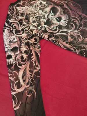 Skull Spiral winter men's shirt XL like new, black red