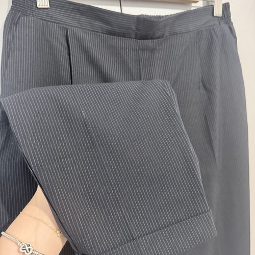 Women's fabric pants spring, navy blue striped, like new