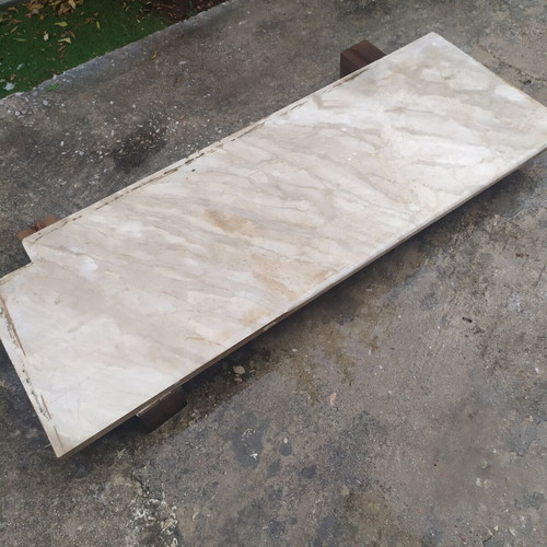Marble countertops used, beige, dimensions 172x62 and 61x58 cm