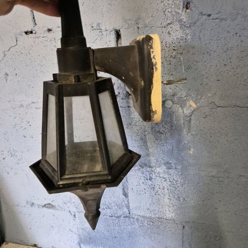 Wall lamps set of 3 used, glass look, 1 pendant 2 wall-mounted