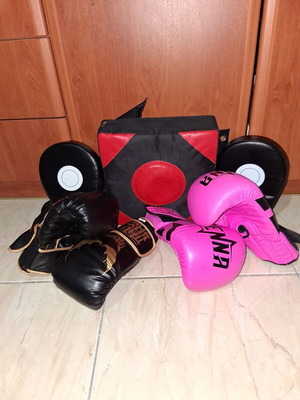 Boxing gloves and target pads set like new