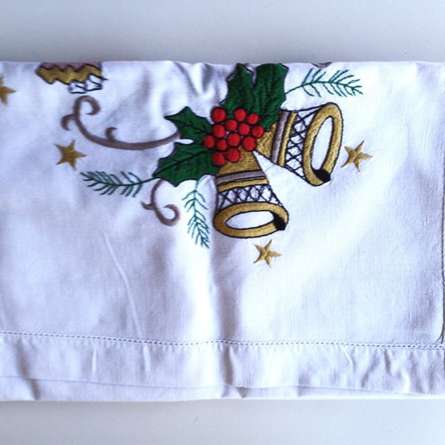 CHRISTMAS TABLECLOTH WITH BELLS