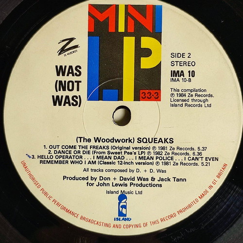 Was (Not Was) (The Woodwork) Squeaks vinyl like new, electronic