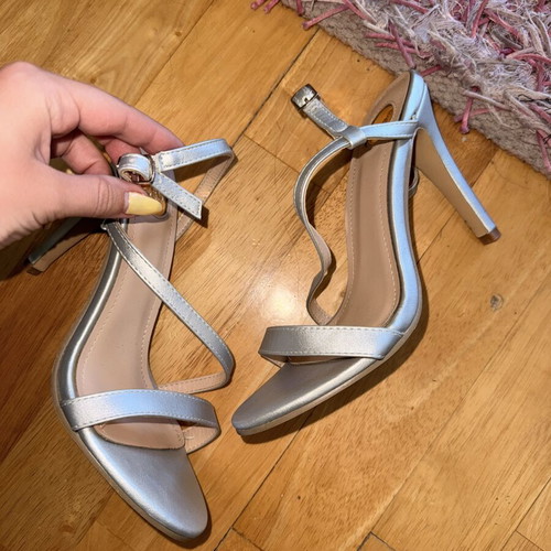 Silver sandals size 38 like new