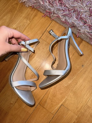 Silver sandals size 38 like new