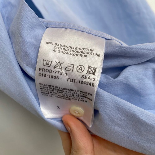 Hugo Boss blue men's short-sleeve shirt like new, cotton