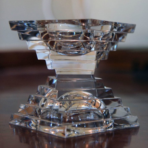 Crystal double candle holder like new, luxurious heavy construction