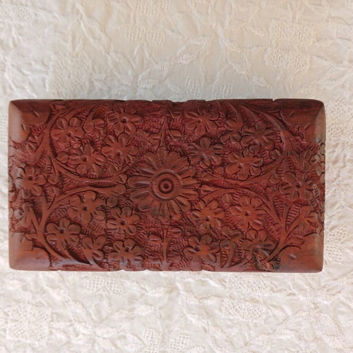 Set of 3 handmade woodcarved boxes from rosewood with velvet lining