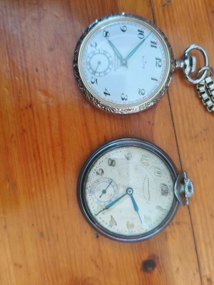 Pocket watches like new, pack of 2, silver men's
