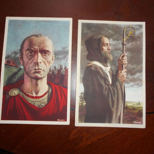 Julius Caesar and Gauls cards used, 8 old Belgian chocolate cards