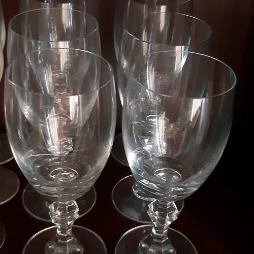 Crystal water glasses used, set of 6
