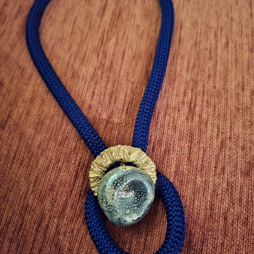 Vintage handmade necklace used, blue