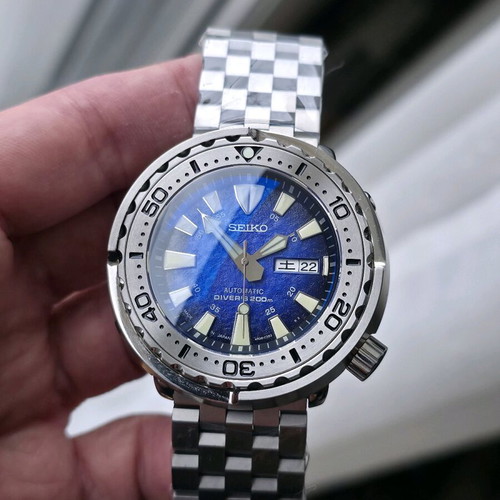 Seiko Mod Tuna Blue Lava 47mm NH36 Automatic watch made to order
