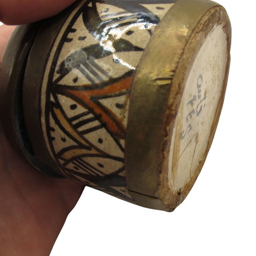 Vintage Moroccan ceramic box with lid like new