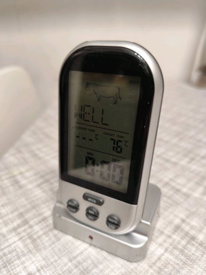 Wireless meat thermometer used