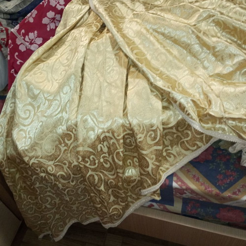 Curtain valance used, decorative, beige