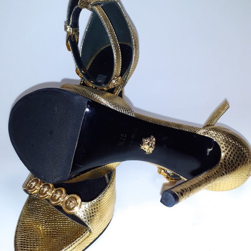Versace gold sandals new, size 37.5, 12 cm heel