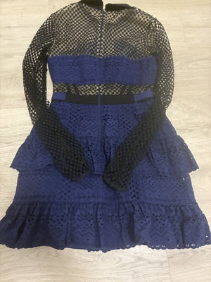 Self-Portrait dress blue and black, size 8
