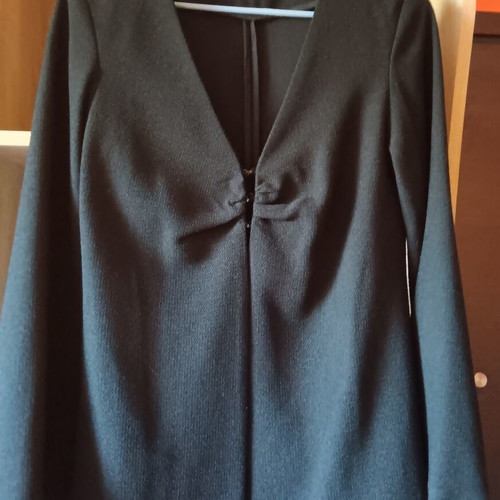 Monochrome Small Jacket-Blouse with Bell Sleeves like new, black