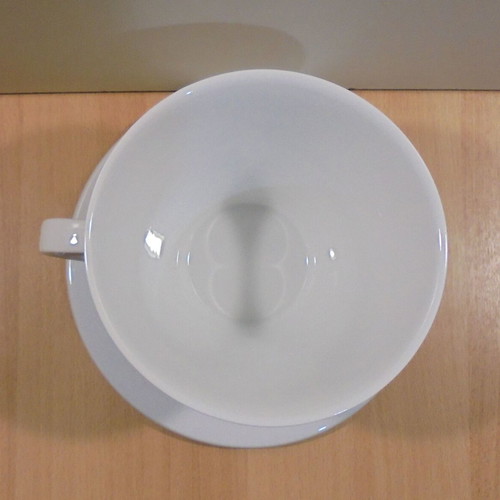 Dimello espresso coffee large promotional ceramic cup with saucer like new
