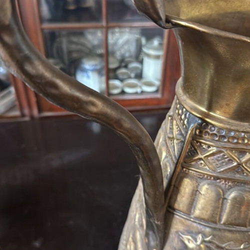 German handmade bronze decorative vase used, 60 cm height