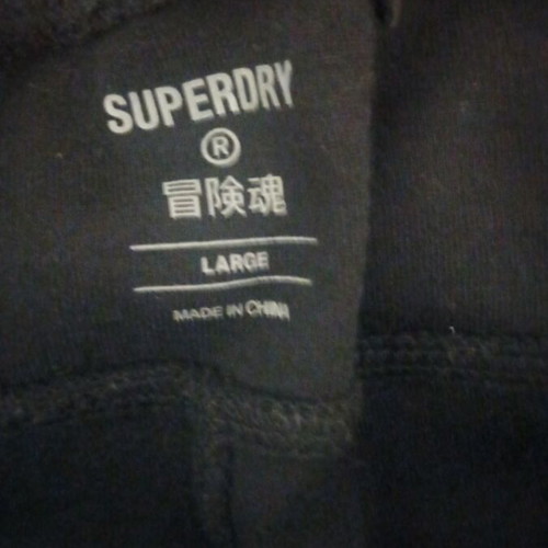 Superdry black cotton sweatpants like new, size L