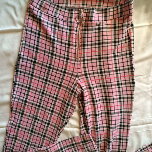 Punk pink checkered leggings pants like new